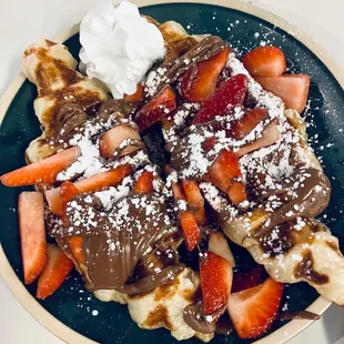 Strawberry Nutella croffle. Super yum!