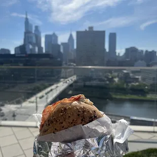 Egg and Cheese on a Bagel with Meat  photo taken at Cira Green