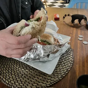 Bagel with Fresh Turkey, Lettuce, Tomato, Onions