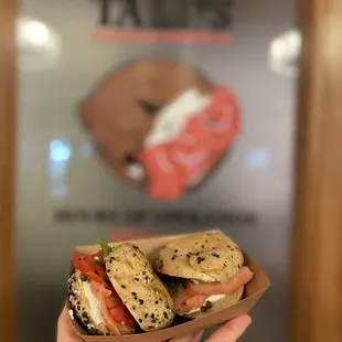OG NYC mini bagel sandwich b/c they ran out of the big bagels :( good filling though!