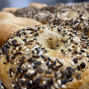 Big bagels available at markets as well, but pre-order because they go fast!