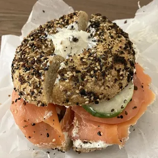 NY style lox bagel