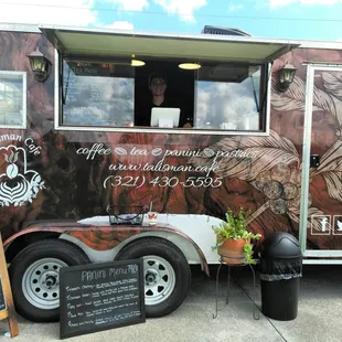 a food truck parked in a parking lot