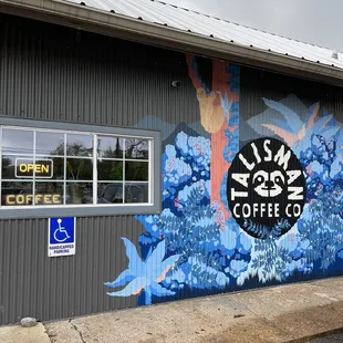 a mural on the side of a building