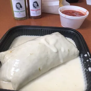 Queso Burrito with chicken