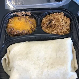 Chicken burrito platter