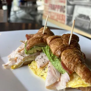 2022.10.14 Norwalk Early Bird Sandwich with turkey on croissant - Norwalk Early Bird Sandwich