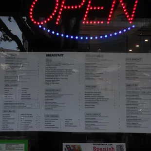 menu