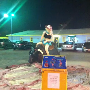Bucking bronco mannequin.