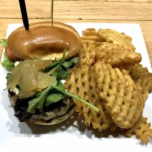 Turkey Burger with Waffle Fries