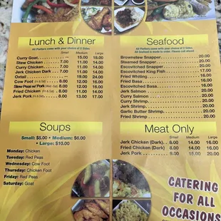 Menu as of 3/14/2023