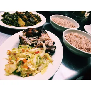 Jerk Chicken  &amp; cabbage