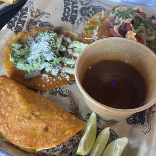 The Taco Trio Birria Taco Bang Bang Shrimp Taco Caribbean Carne Taco
