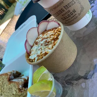 a cup of coffee and a slice of cake