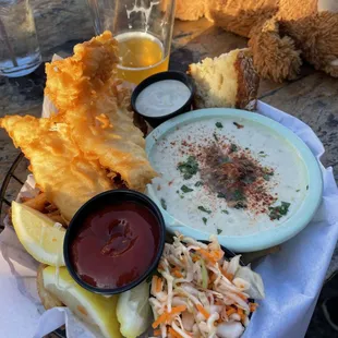 Fish &amp; Chips and Clam Chowder