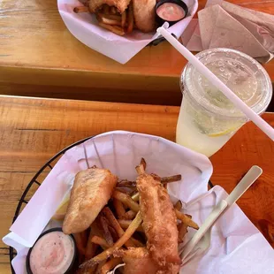 Rockfish and chips with jalapeño lemonade