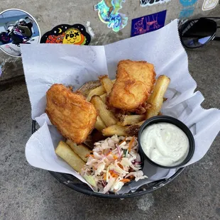 Halibut fish and chips