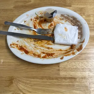 Red sauce enchiladas