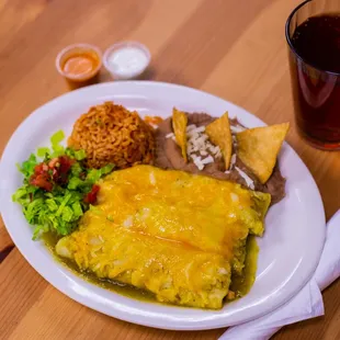 Green Chili Chicken Enchiladas