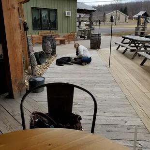 a man sitting on the deck