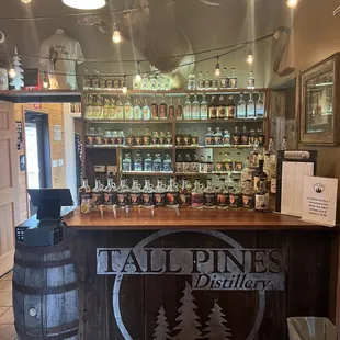 a bar with a lot of bottles