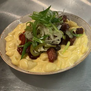 Pork belly Mac and cheese