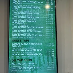 Drink menu 2/4/23