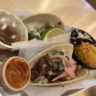 Birria Short Rib Taco and CARNE ASADA