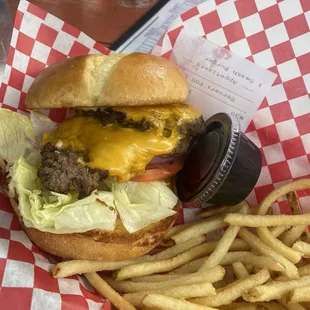 Smash Burger and fries