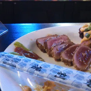 The seared Ahi tuna and rolls that WERE NOT good