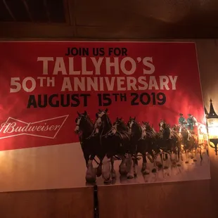 a poster for the 50th anniversary of tailyho&apos;s