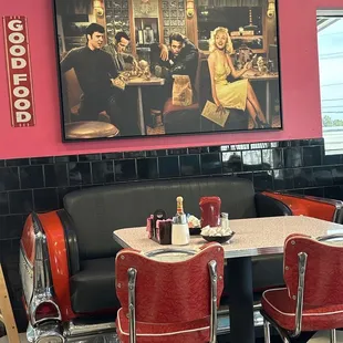 Wall art above a table