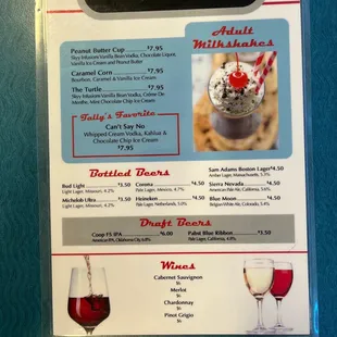 Bar menu