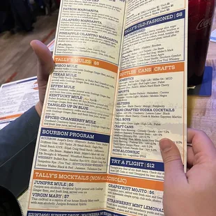 Drink menu