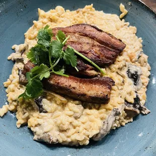 Pork Belly Mushroom Risotto