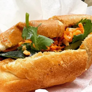 a close up of a sandwich