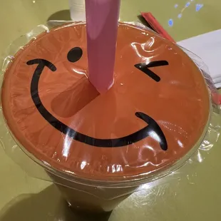 Thai iced tea in a boba cup