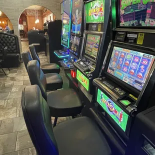 a row of slot machines