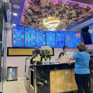 decoration in shop and the menu