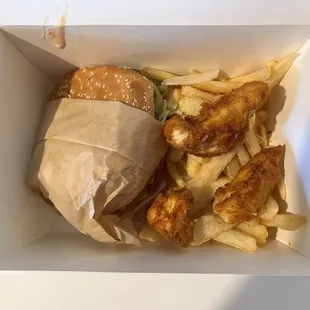 a sandwich and french fries