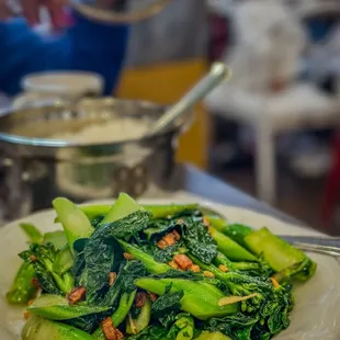 Gai lan with dried fish