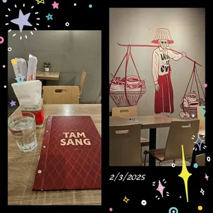 Cute mural on the wall.