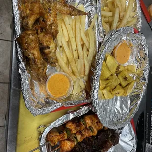 a tray of food