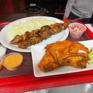 Kabob Meal and Wings