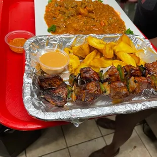 Kabob Meal, Goat Plate with Fufu