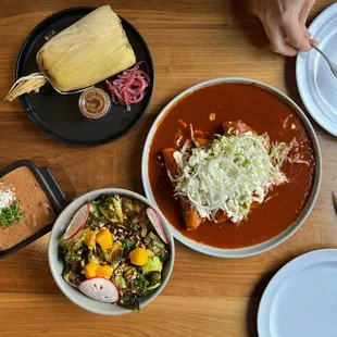 Tamale Frito Chile Verde (GF) Frijoles Negros (GF) (V) (8oz) Bruselas Fritas (Vegan) (GF) Enchiladas Rojas (GF)