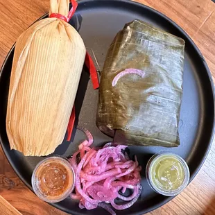 Oaxaqueo Cochinita (GF) $6 and Norteo Tinga De Pollo (GF) $5.25