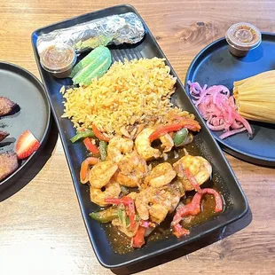 Platanos Fritos $6.00 Fajitas De Camaron $14.99 Norteo Tinga De Pollo (GF) 5.79