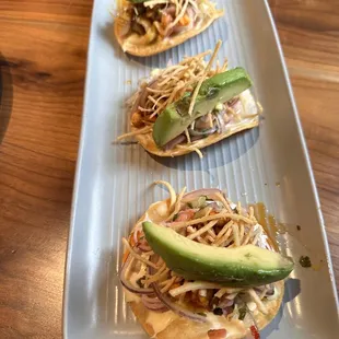 Tostadas De Ceviche (GF) $16:  3 crispy tostadas, well seasoned and balanced in texture.  Definitely recommend it!