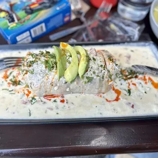 a plate of food on a table